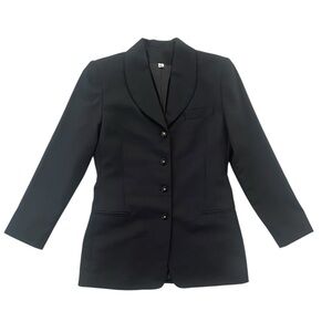 Black Wool Blend Vintage 90s Chanel Blazer